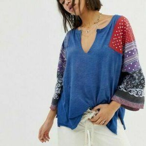 Free people Sz S  Shibuya Mixed Printed Top